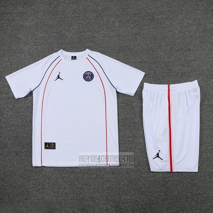 Chandal del Paris Saint-Germain Jordan Manga Corta 2022-2023 Blanco - Pantalon Corto